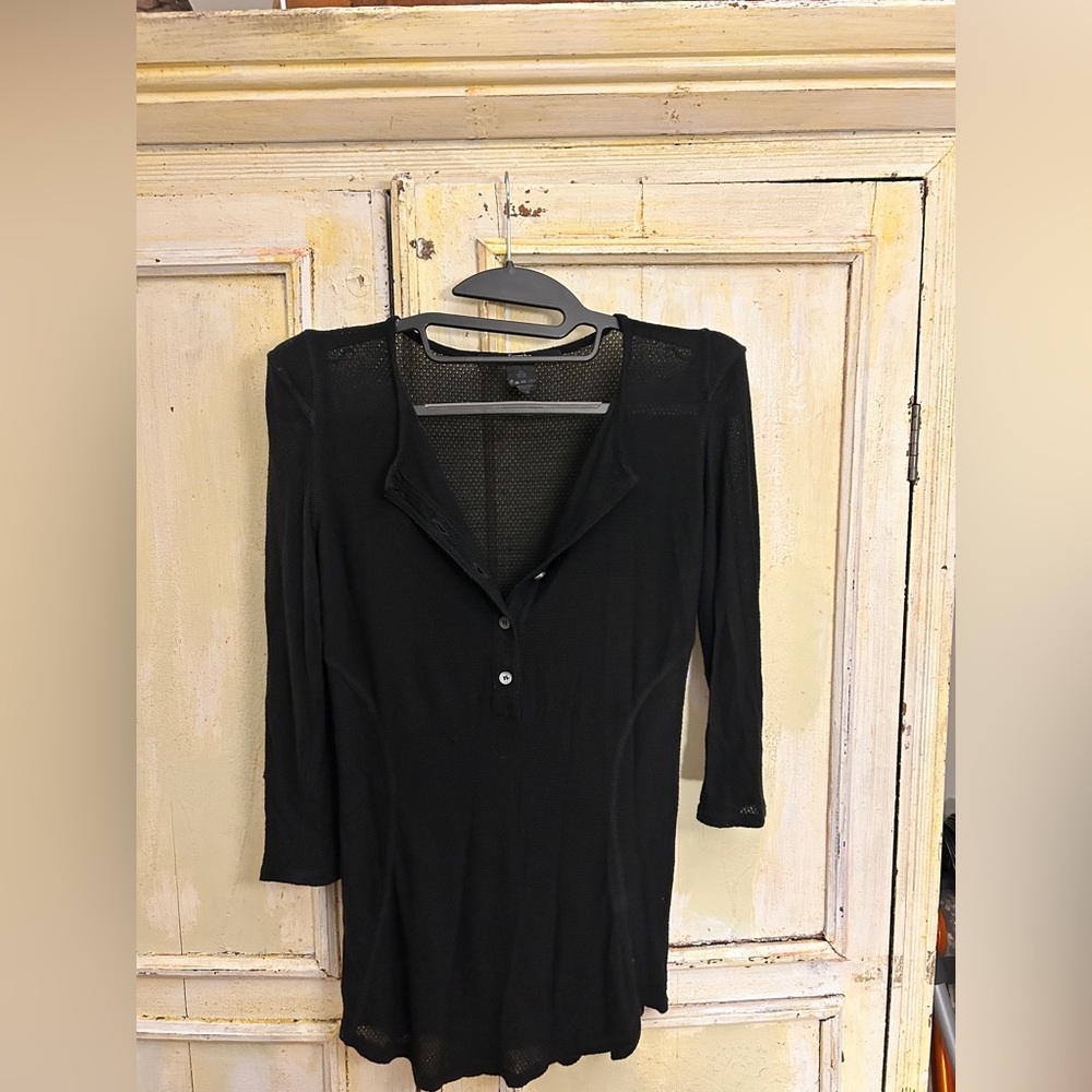Black Smythe Henley with Shoulder Pads